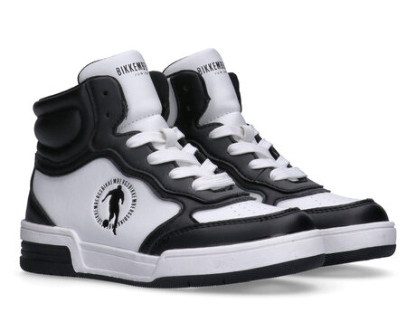 SNEAKER ALTA ALLACCIATA NERO/BIANCO, BLACK/WHITE, hi-res-1