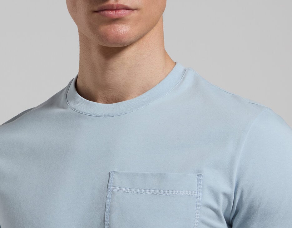 Slim fit men’s T-shirt with chest pocket, CELESTIAL BLUE Slim fit men’s T-shirt with chest pocket, CELESTIAL BLUE, hi-res-1