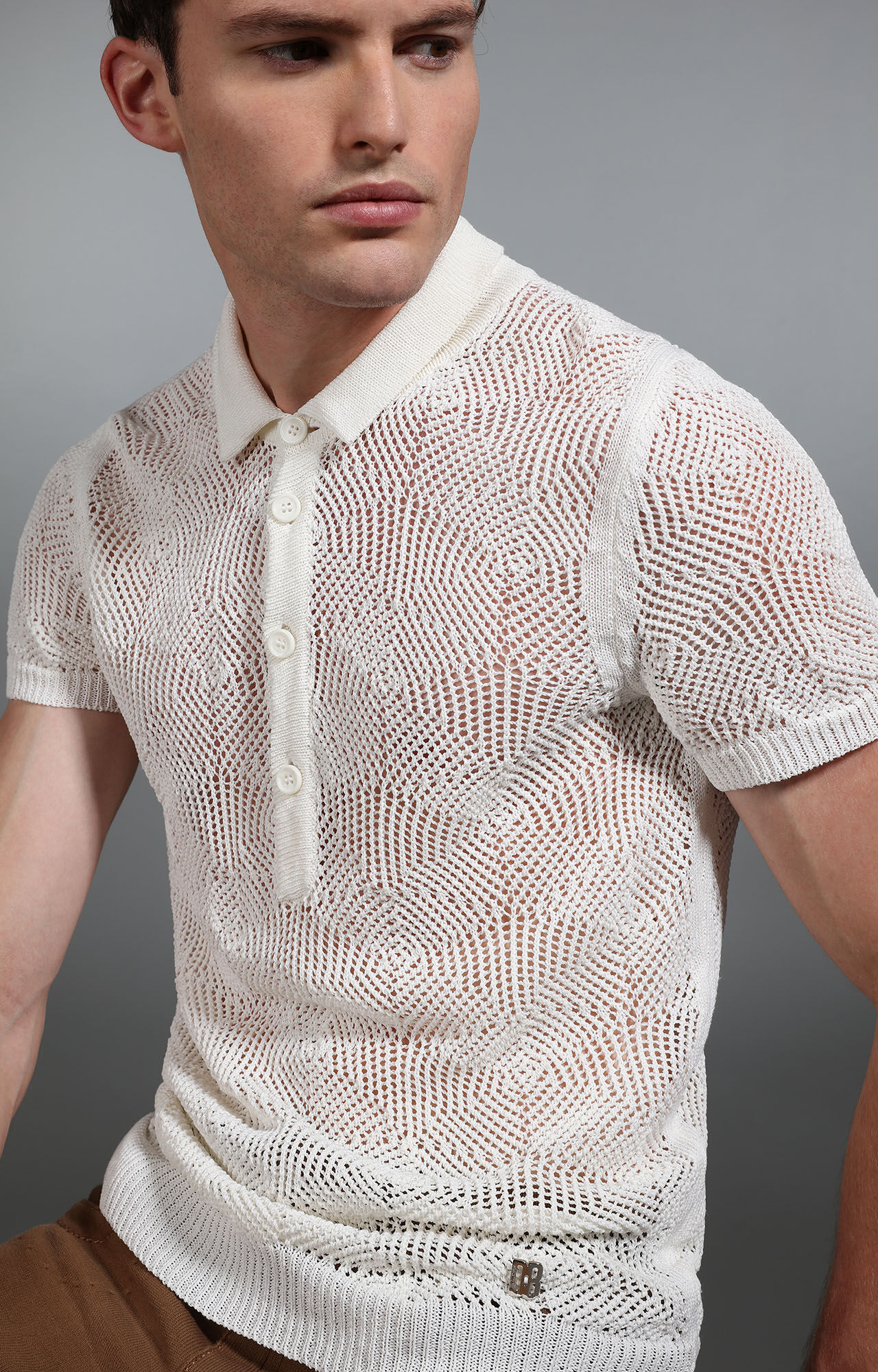 Men's Blue T-shirt with textured logo print | Bikkembergs