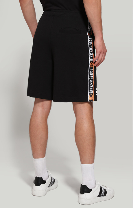 Men's shorts with jacquard tape, BLACK, hi-res-1