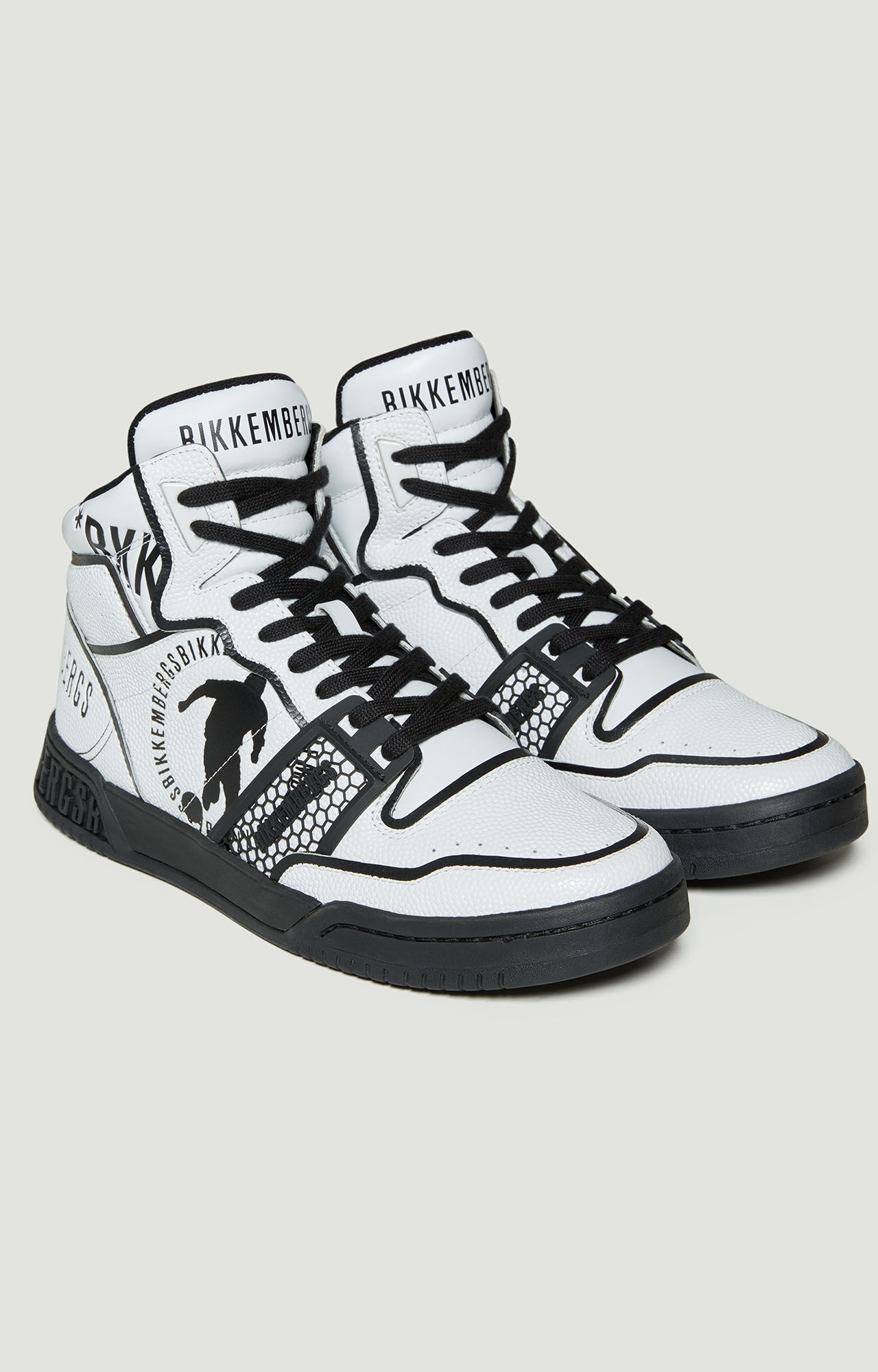 Sneakers alte in pelle basketball bianche uomo Bikkembergs
