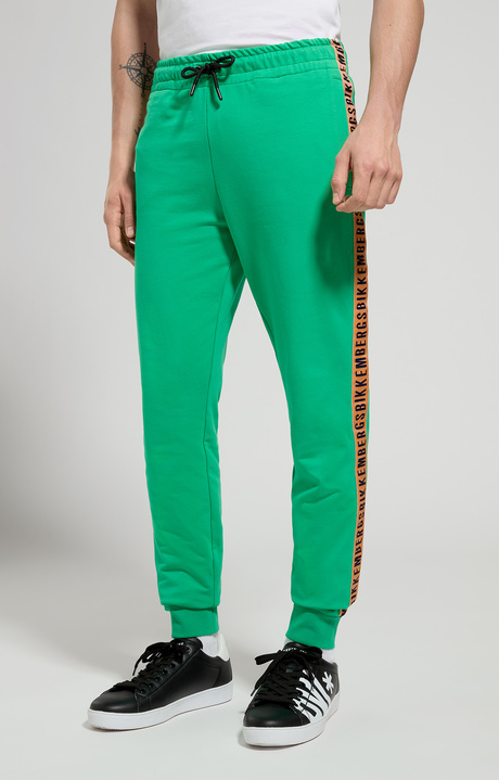 Men's joggers with tape, BRIGHT GREEN, hi-res-1