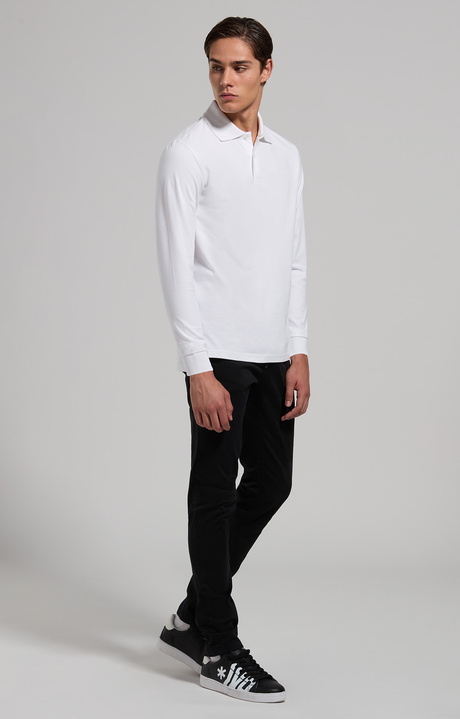 Men's embroidered logo polo shirt, WHITE, hi-res-1