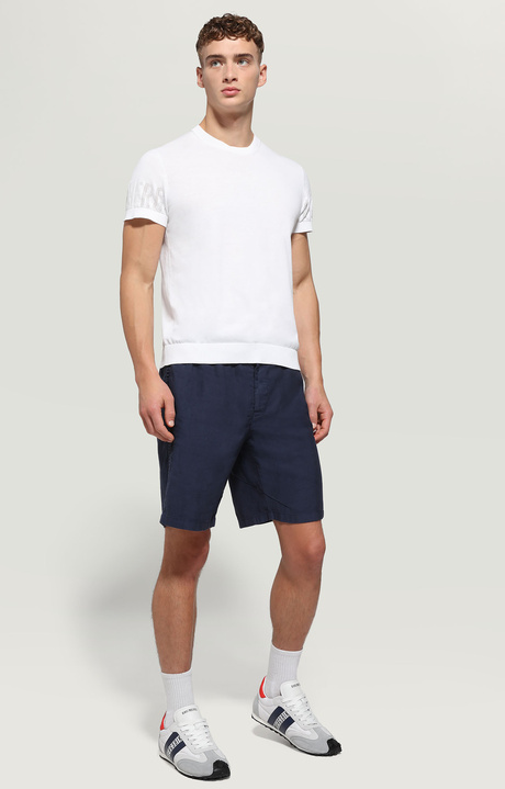 Men's shorts with tape, BLUE, hi-res-1
