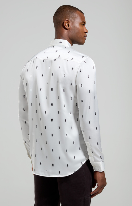 Slim fit men’s satin shirt, WHITE, hi-res-1