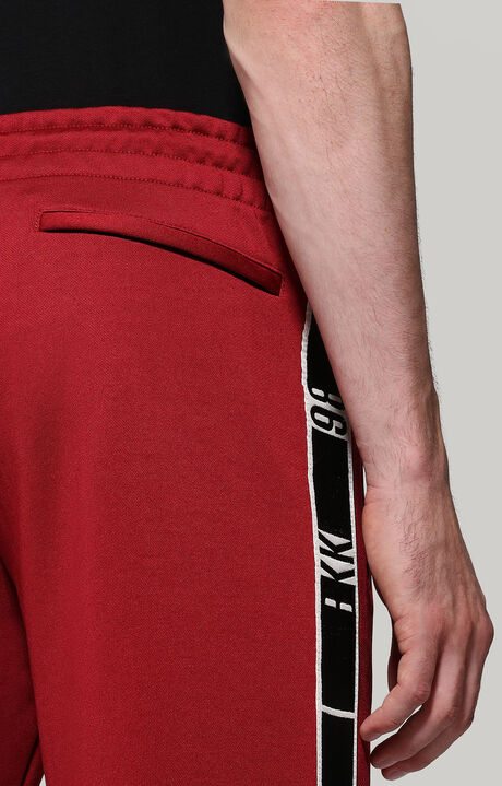 Men's sweatpants with inserts, RED, hi-res-1