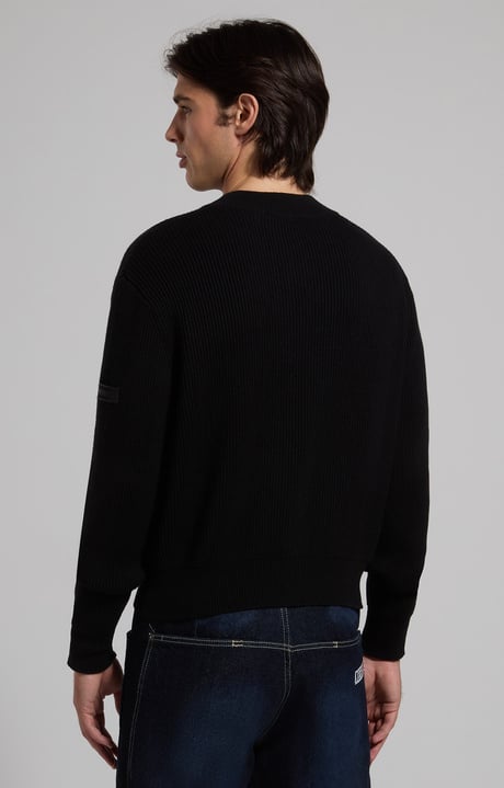 Bomber-inspired men’s sweater, BLACK Bomber-inspired men’s sweater, BLACK, hi-res-1