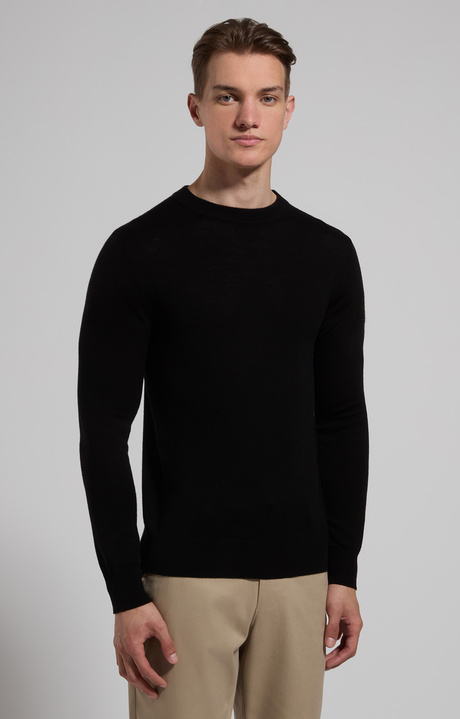 Men’s sweater with tonal logo, BLACK, hi-res-1
