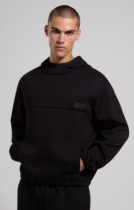 Men's technical fabric sweatshirt, BLACK, hi-res-1