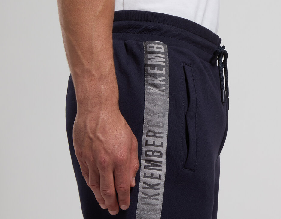 Pantaloni tuta uomo fondo a coste, BLACK IRIS, hi-res-1