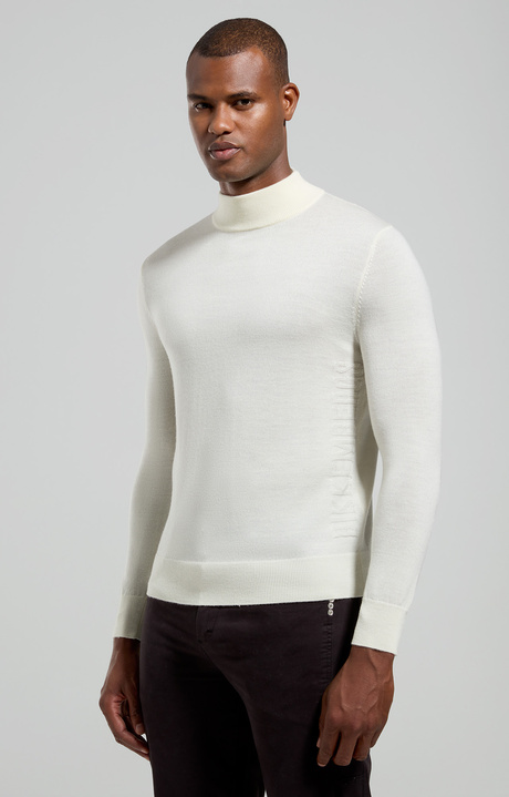 Men’s turtleneck with tonal logo, WHITE, hi-res-1