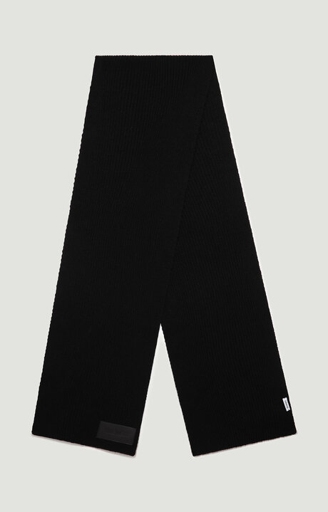 bikkembergs Men's Black scarf with patch 25x180 cm