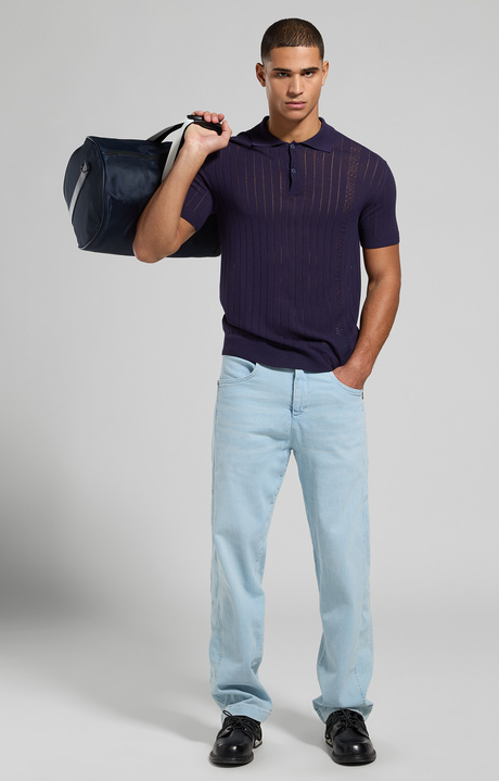Polo uomo in maglia, MOOD INDIGO, hi-res-1