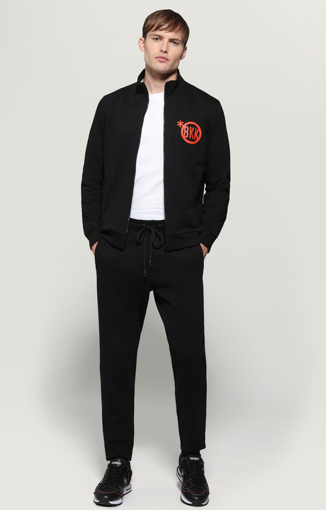 Men's sweatshirt with zipper, BLACK, hi-res-1