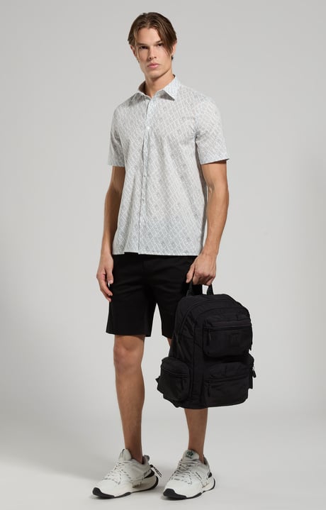 Stretch cotton men's shorts, ANTHRACITE, hi-res-1