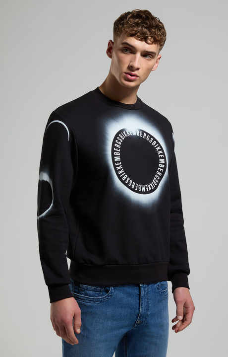 Printed men's sweatshirt, BLACK, hi-res-1