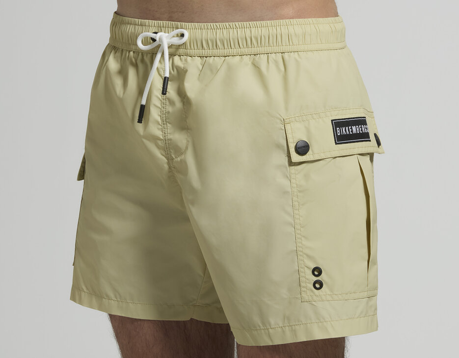 Men&rsquo;s swim shorts with pockets, BEIGE, hi-res-1