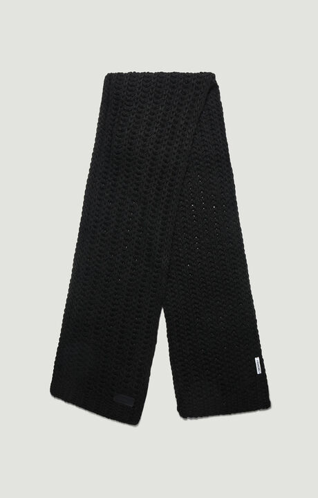 Men's scarf in blended wool, BLACK, hi-res-1