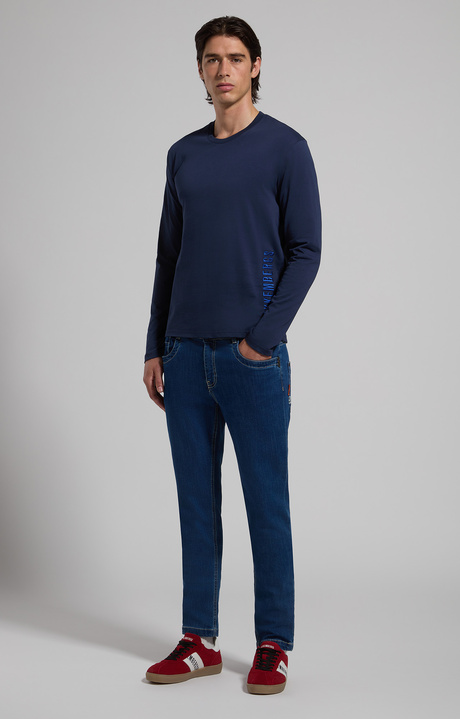 Men's slim-cut denim jeans, L4 BLUE DENIM, hi-res-1