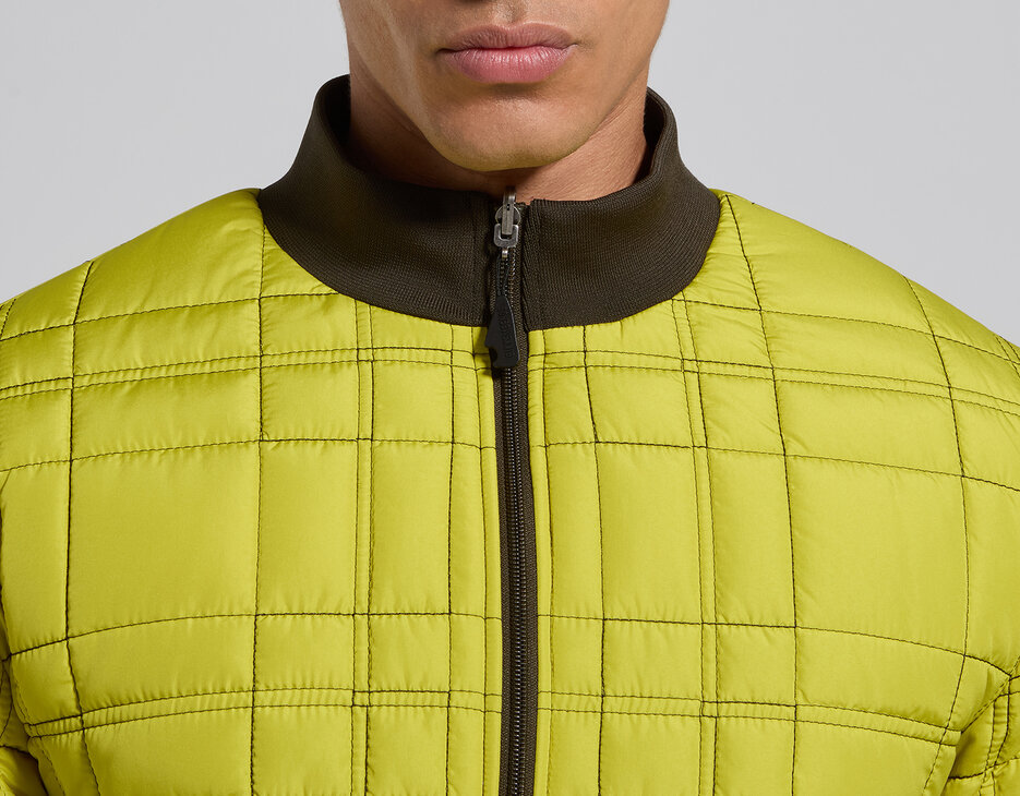 Men's yellow reversible nylon puffer jacket, CITRONNELLE/FOREST NIGHT, hi-res-1