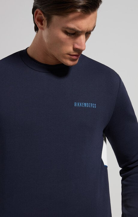 bikkembergs Men's sweatshirt with contrast intarsia