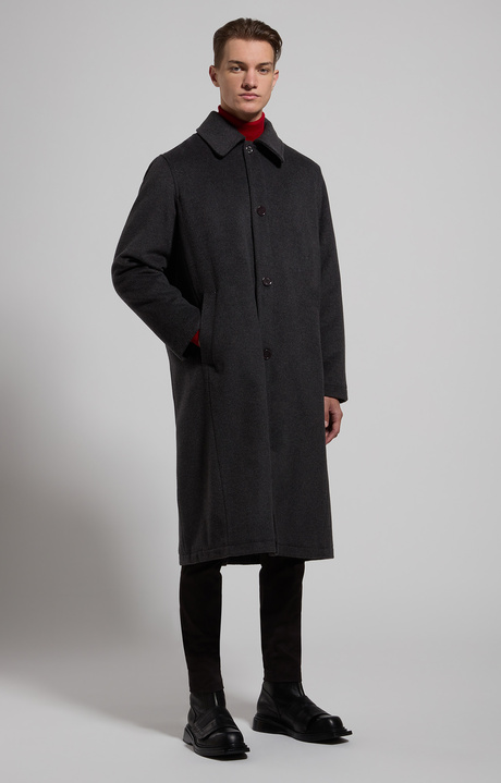 Men's wool coat, GREY MELANGE MID/LIGH, hi-res-1
