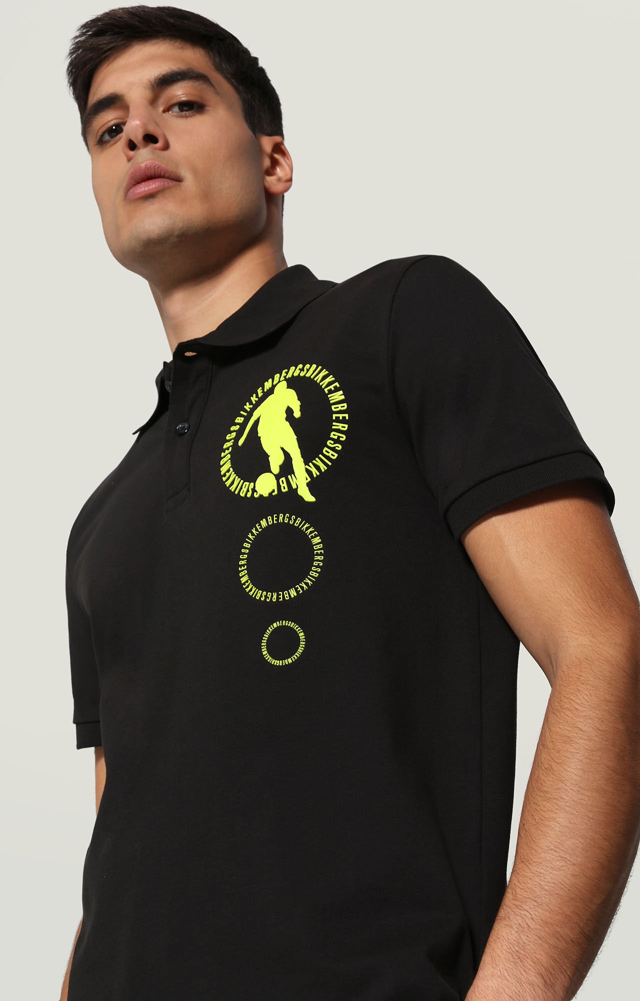 dirk bikkembergs Men's polo shirt with textured print