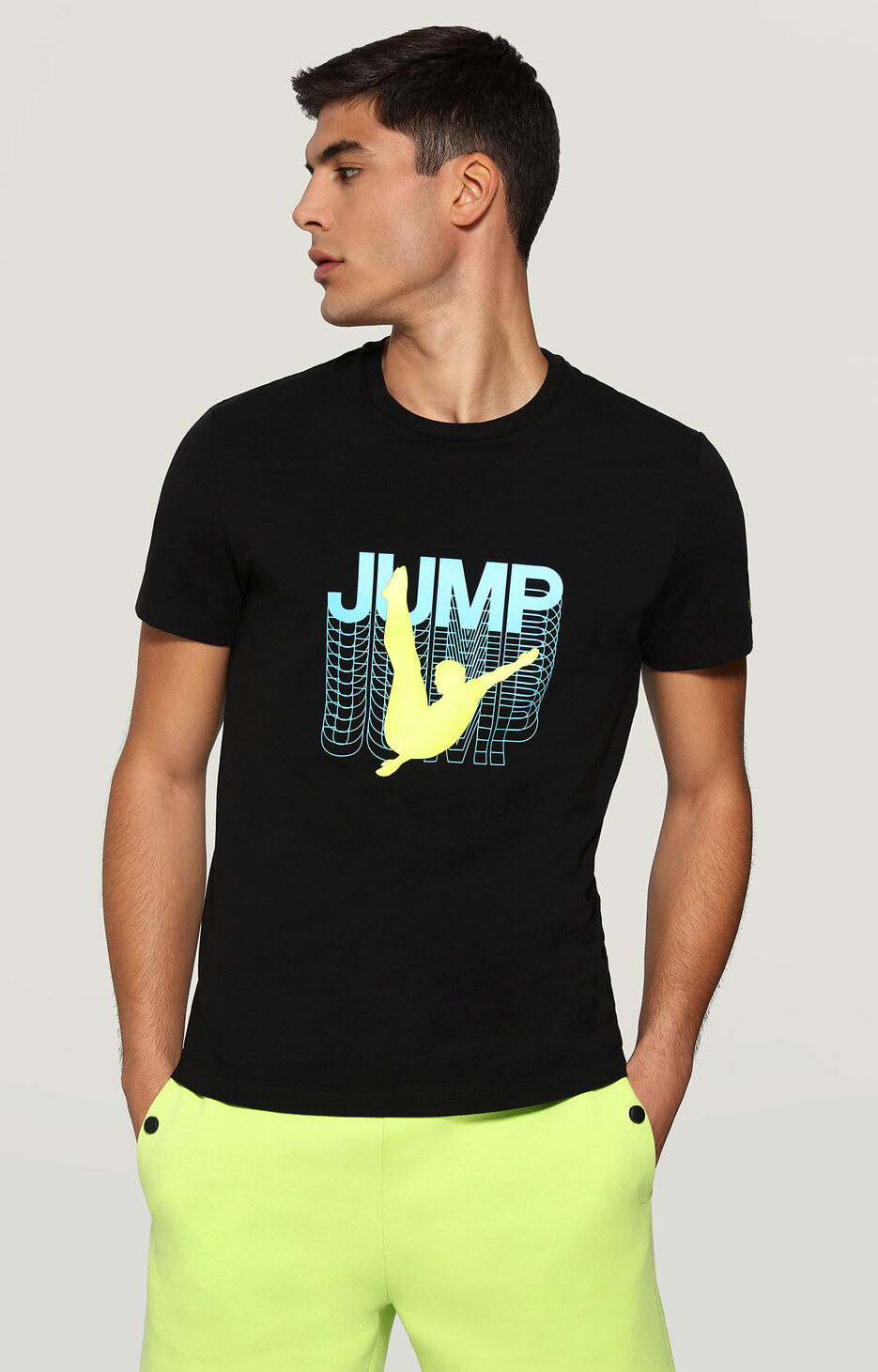 Men's T-shirt with Dive print, BLACK Men's T-shirt with Dive print, BLACK, hi-res-1