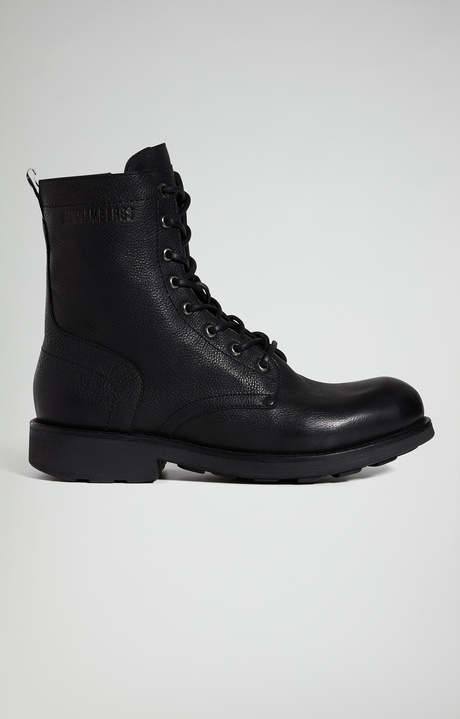 Men's Vintage M leather ankle boots with lightweight rubber sole, BLACK, hi-res-1