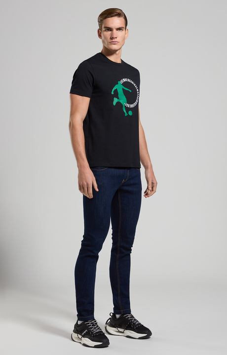 T-shirt uomo stampa soccer slim, ANTHRACITE, hi-res-1