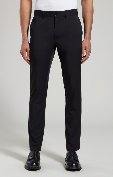 Creaseless men's travel pants - slim fit, BLACK, hi-res-1