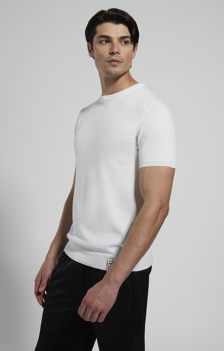 Men's knit T-shirt, WHITE, hi-res-1