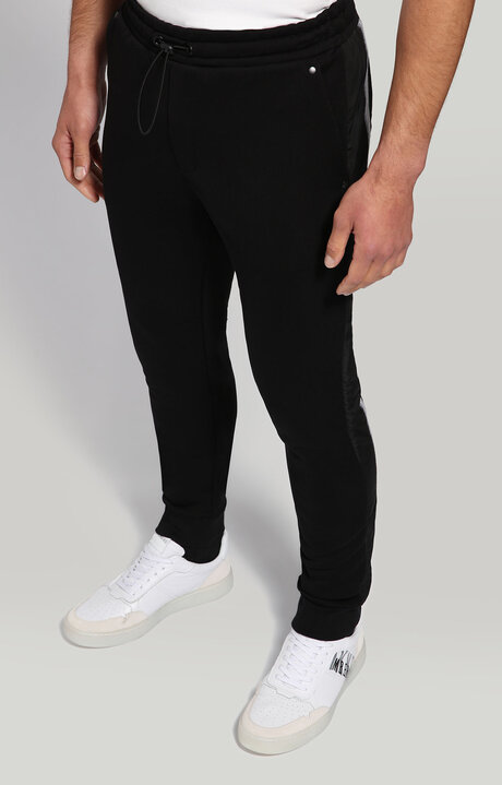 bikkembergs Men's Black sweatpants with tape