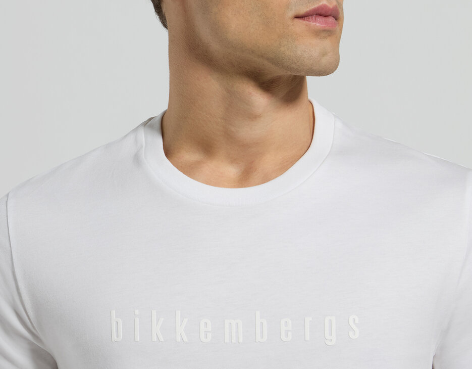 Men's tonal print T-shirt, WHITE, hi-res-1