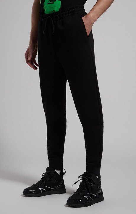 Embroidered men's joggers, BLACK, hi-res-1