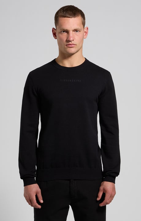 Men's minimal logo sweater, BLACK, hi-res-1