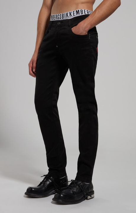 Men's slim fit 5-pocket pants, METEORITE BLACK, hi-res-1