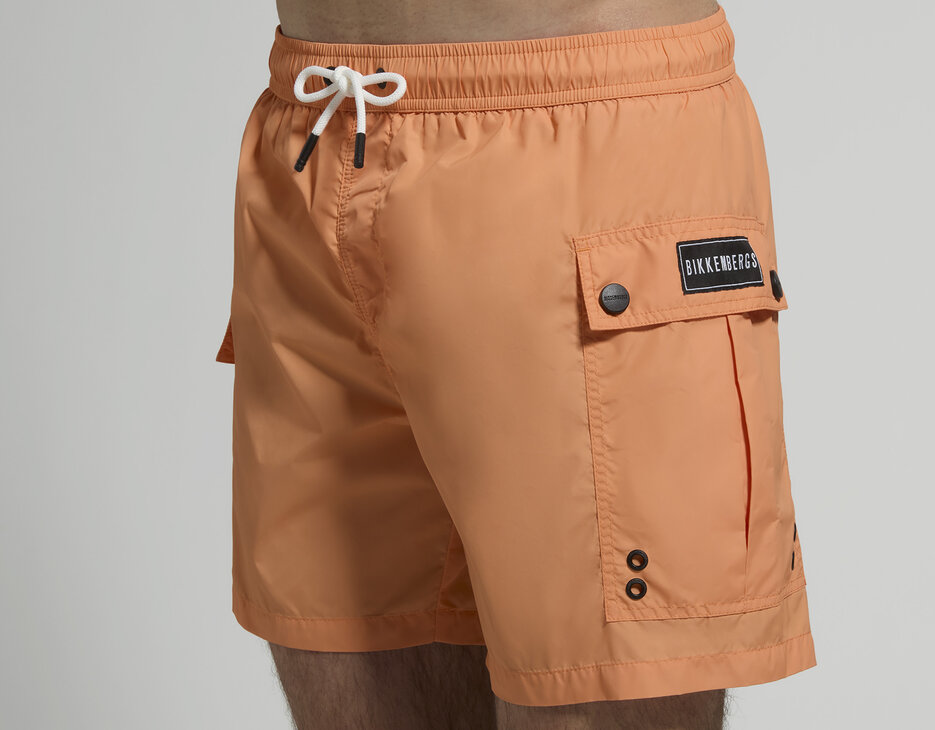 Men&rsquo;s swim shorts with pockets, SALMON, hi-res-1