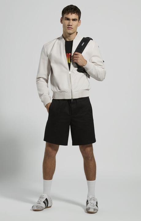 Men's shorts with integrated belt, BLACK, hi-res-1