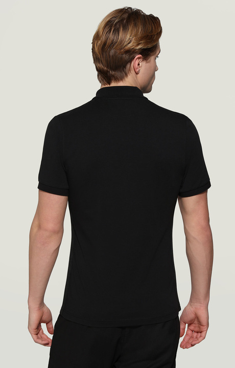 Men's polo shirt with embroidered logo, BLACK Men's polo shirt with embroidered logo, BLACK, hi-res-1