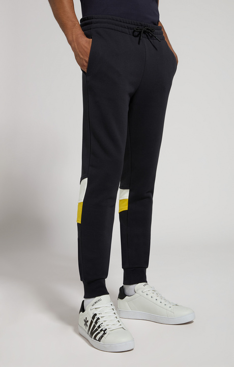 Men's embroidered joggers, CAVIAR, hi-res-1