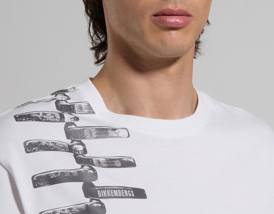 Men’s T-shirt with front print, WHITE Men’s T-shirt with front print, WHITE, hi-res-1
