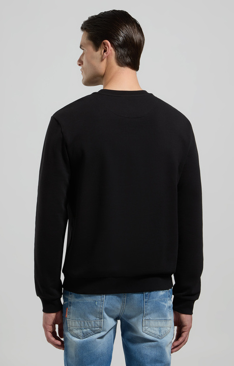 Men's round neck sweatshirt, BLACK Men's round neck sweatshirt, BLACK, hi-res-1