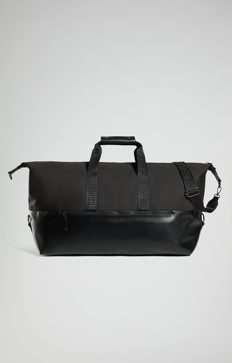 Men's BKK Star travel duffel with leather-effect details, BLACK, hi-res-1