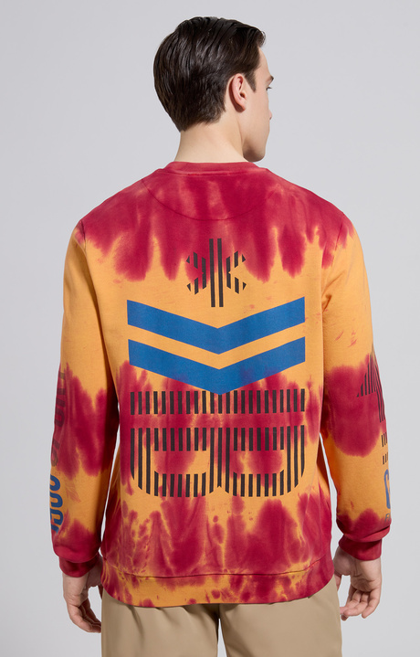 Men's overdyed sweatshirt, FESTIVAL FUCSIA/SULPHUR, hi-res-1