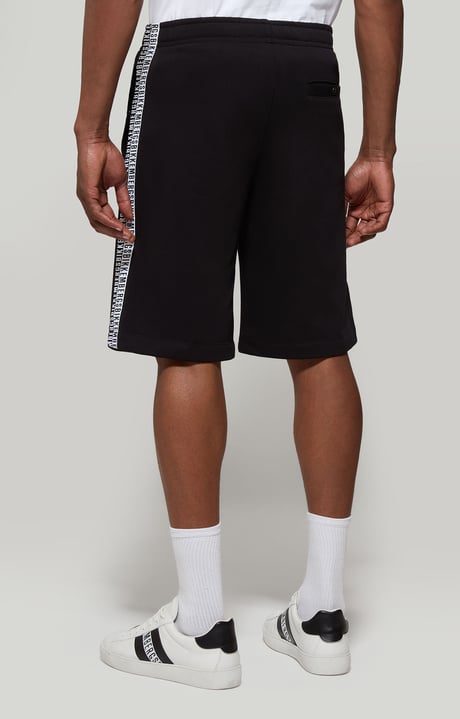 Men's shorts with double tape, BLACK Men's shorts with double tape, BLACK, hi-res-1