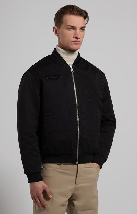 Mesh bomber jacket for men, BLACK, hi-res-1