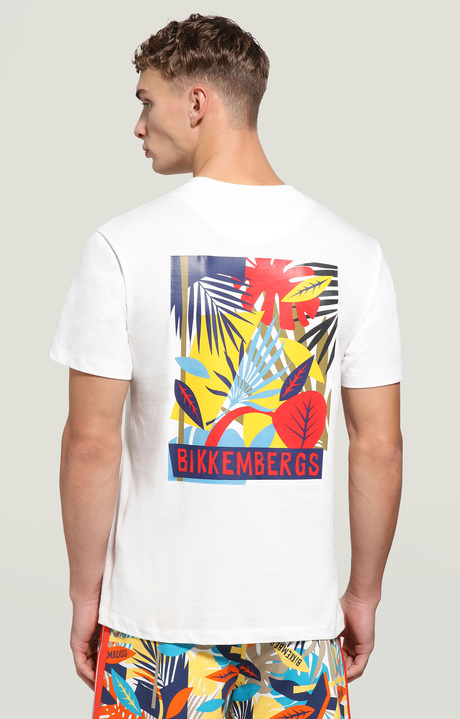 Men's T-shirt with print on back, WHITE, hi-res-1