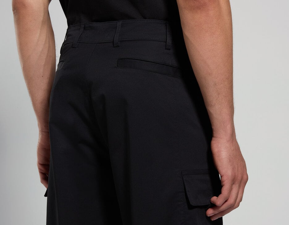Wide leg men's pants, BLACK Wide leg men's pants, BLACK, hi-res-1