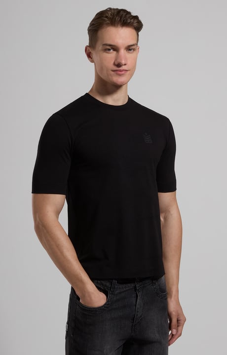 Super slim fit men’s T-shirt, BLACK Super slim fit men’s T-shirt, BLACK, hi-res-1